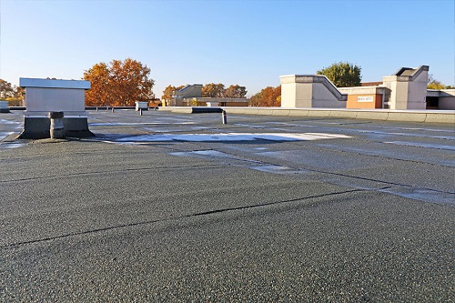 Built-up roofing (BUR) system installed on a commercial building in Amarillo, TX